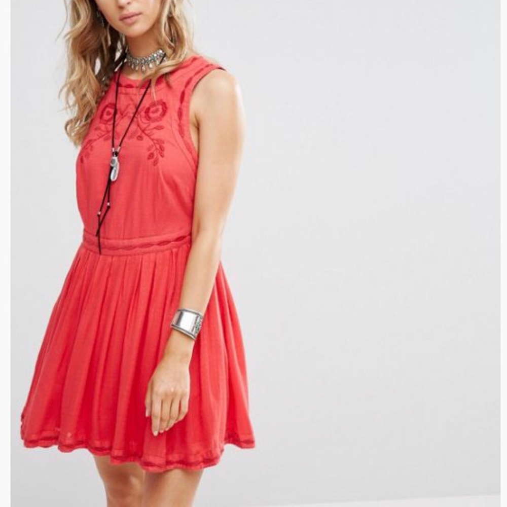 Free People Sz 4 Birds of a Feather Skater Dress
